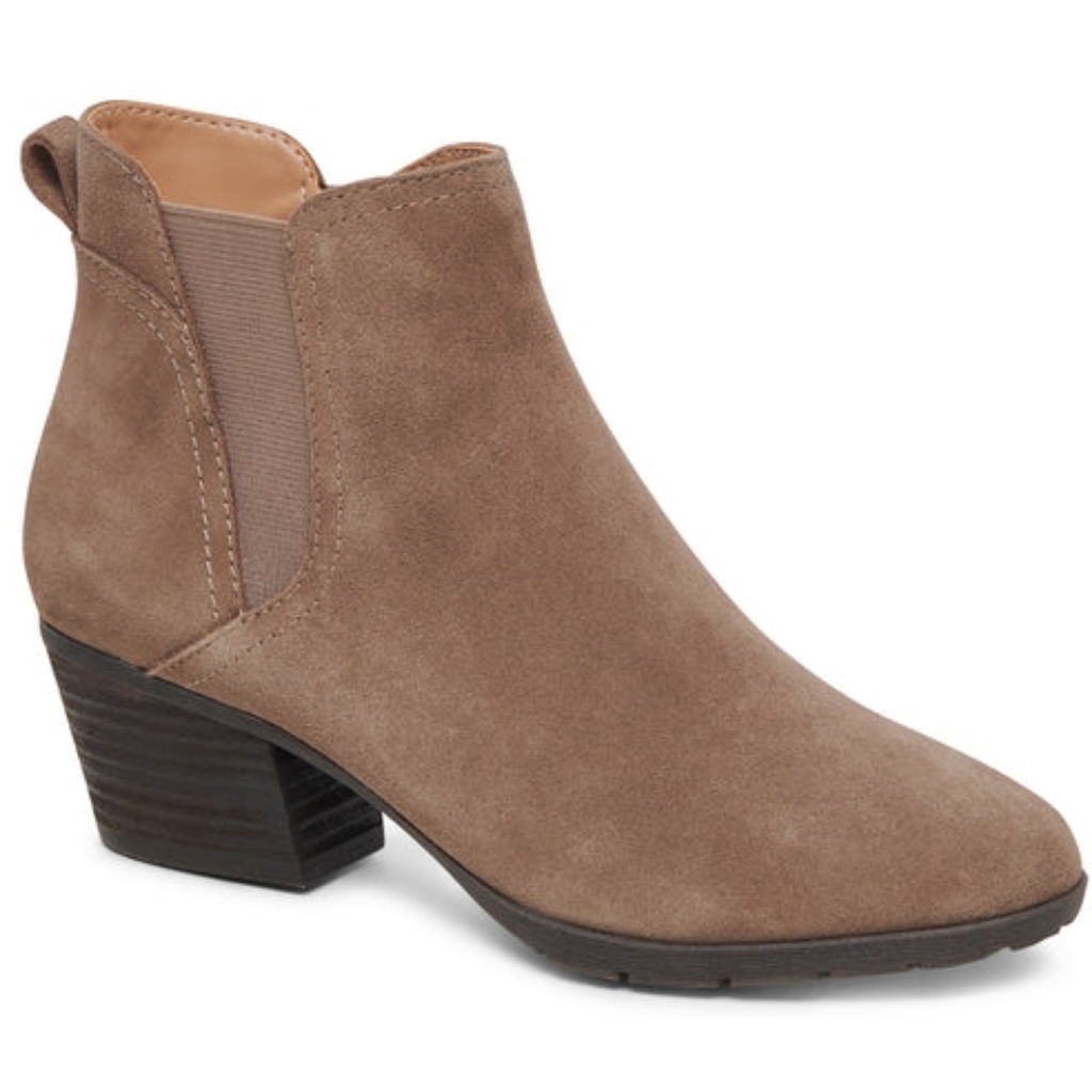 Blondo Victory Booties Ankle Boots Waterproof Suede Block Heel Zipper Brown 7.5